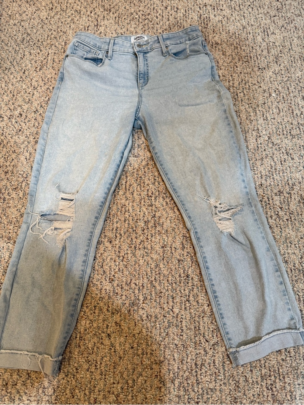Levi's Light Blue Ripped Ankle Jeans